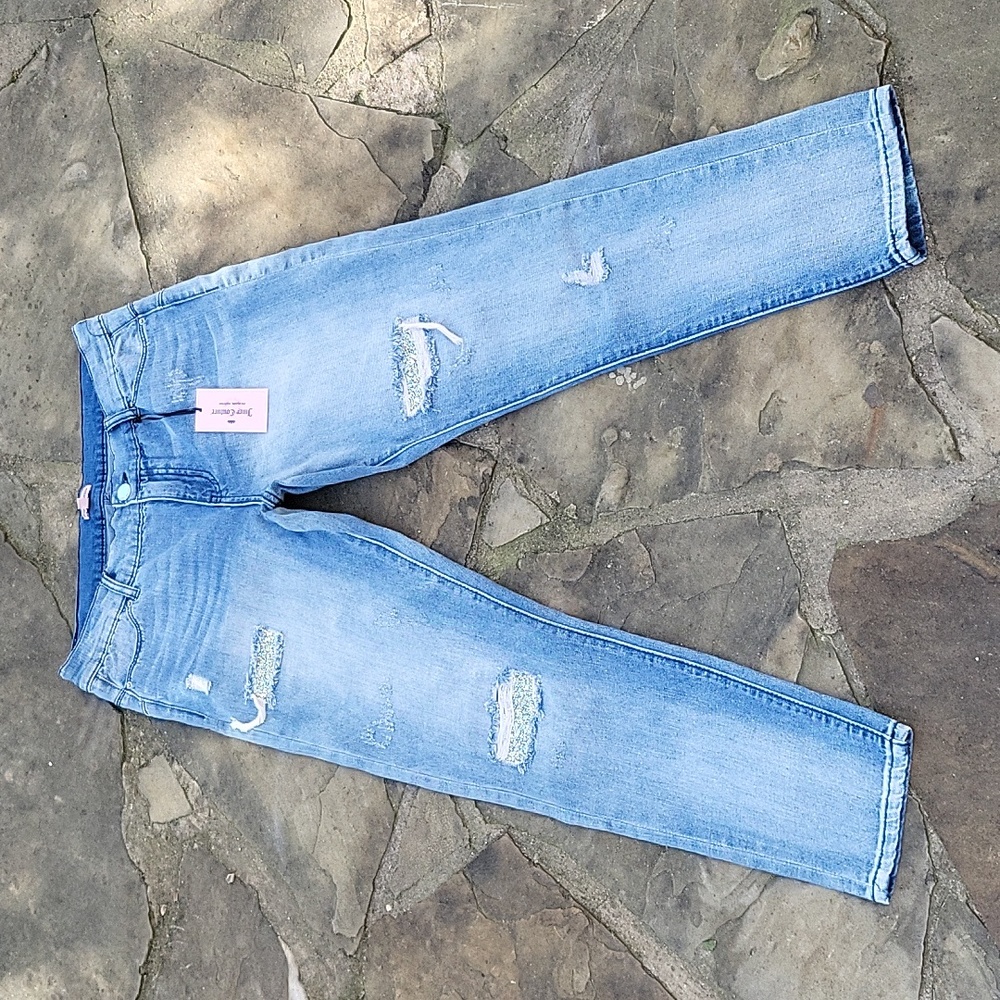 New with Tags JUICY COUTURE distresses rhinestone glitter jeans size 12